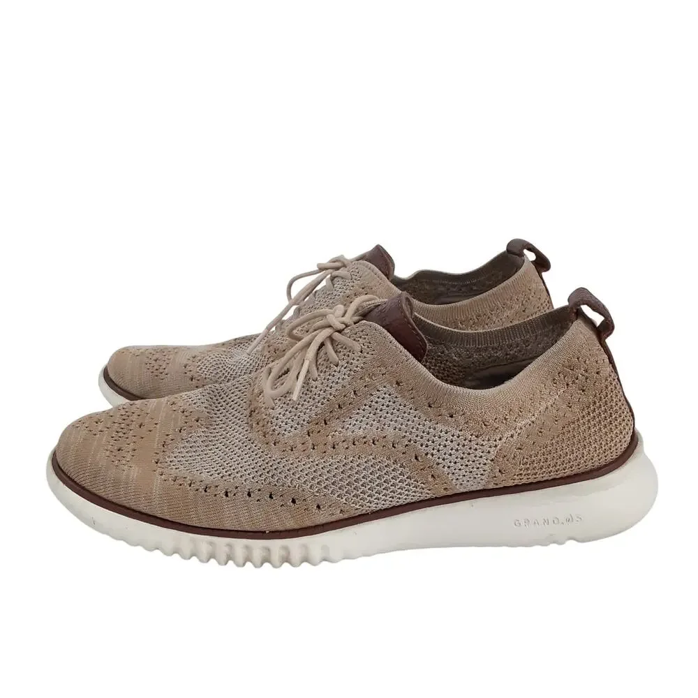 Cole Haan Mens 2.Zerogrand StitchLite Wingtip Oxford Cream Khaki Mens 9M Classic